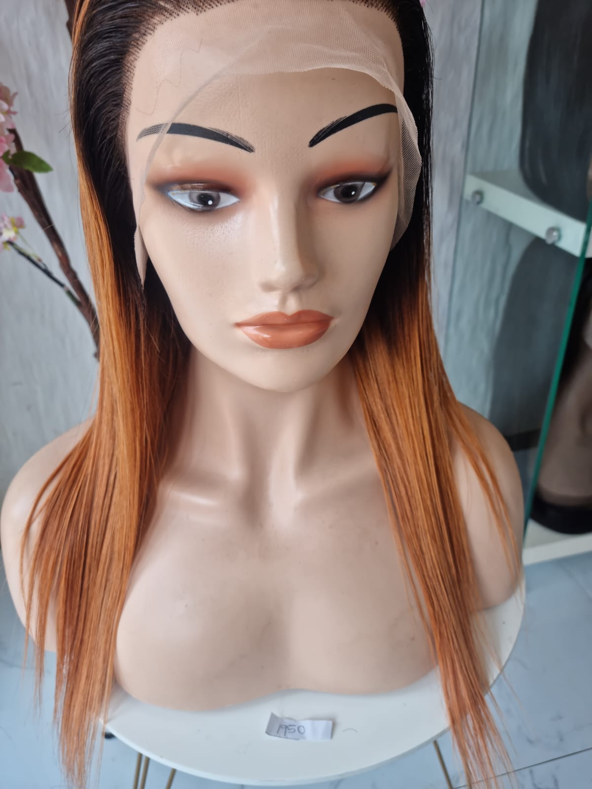 ORANGE OMBRE 20" FRONTAL GLUELESS WIG