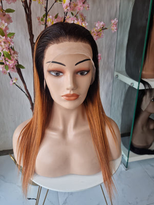 ORANGE OMBRE 20" FRONTAL GLUELESS WIG